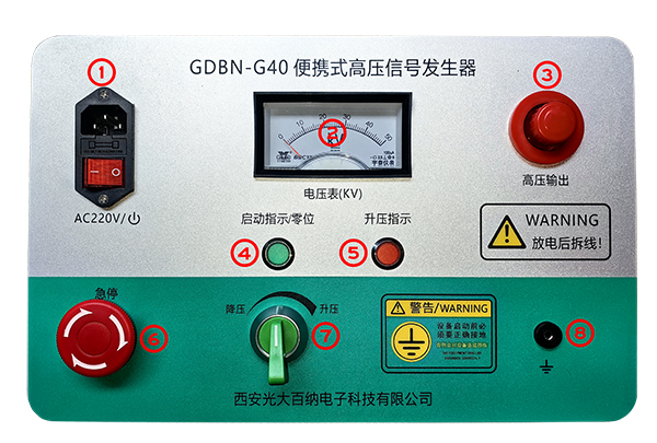 GDBN-G40便攜式高壓信號發(fā)生器面板